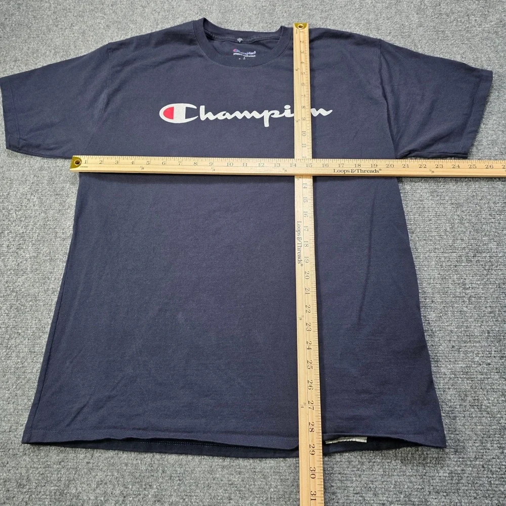 Champion Men's‎ T-Shirt Navy Blue Size L Large Crew Neck Authentic Athleticwear - Picture 3 of 6